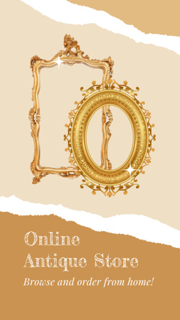 Platilla de diseño Golden Ornamental Frames At Online Antique Store Offer Instagram Video Story