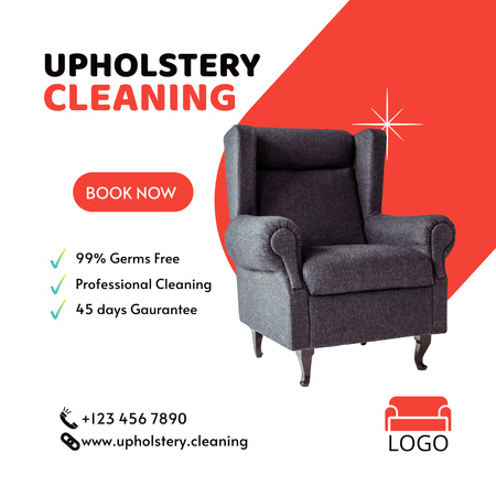 Furniture Cleaning and Upholstery Services Instagram AD Design Template