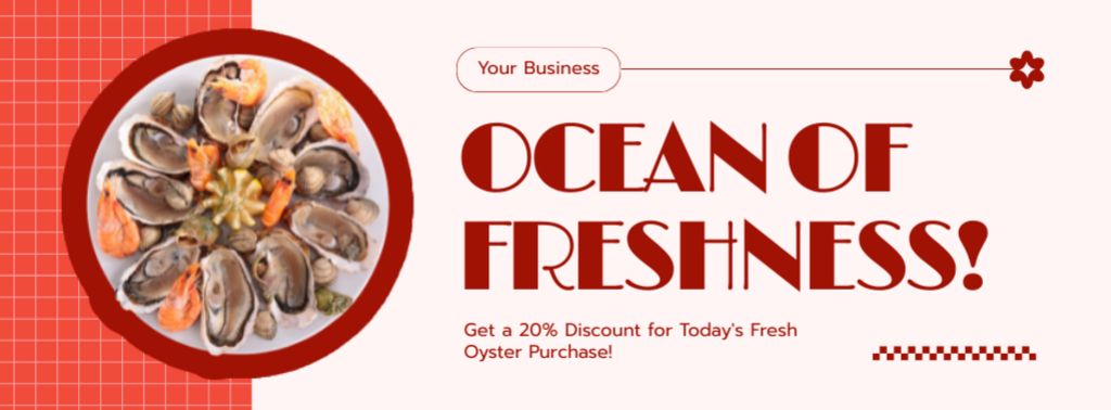 Offer of Fresh Seafood from Fish Market Facebook cover – шаблон для дизайна