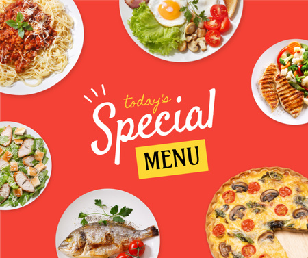 Special Menu Offer with Different Dishes Facebook Design Template