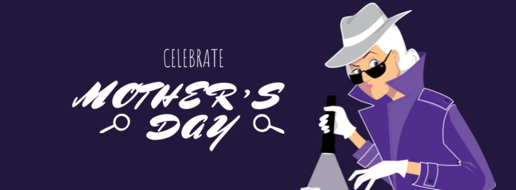 Plantilla de diseño de Mother's Day Celebration with Mother Detective Facebook cover 