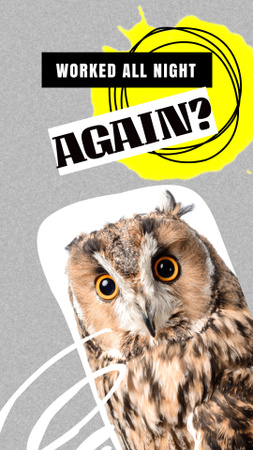 Funny Joke with Cute Owl Instagram Story Design Template