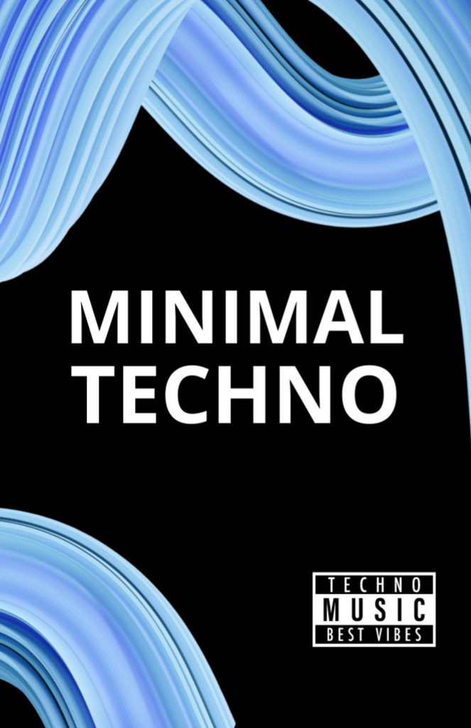 Modèle de visuel Techno Music Party Announcement with Blue Abstraction - Flyer 5.5x8.5in