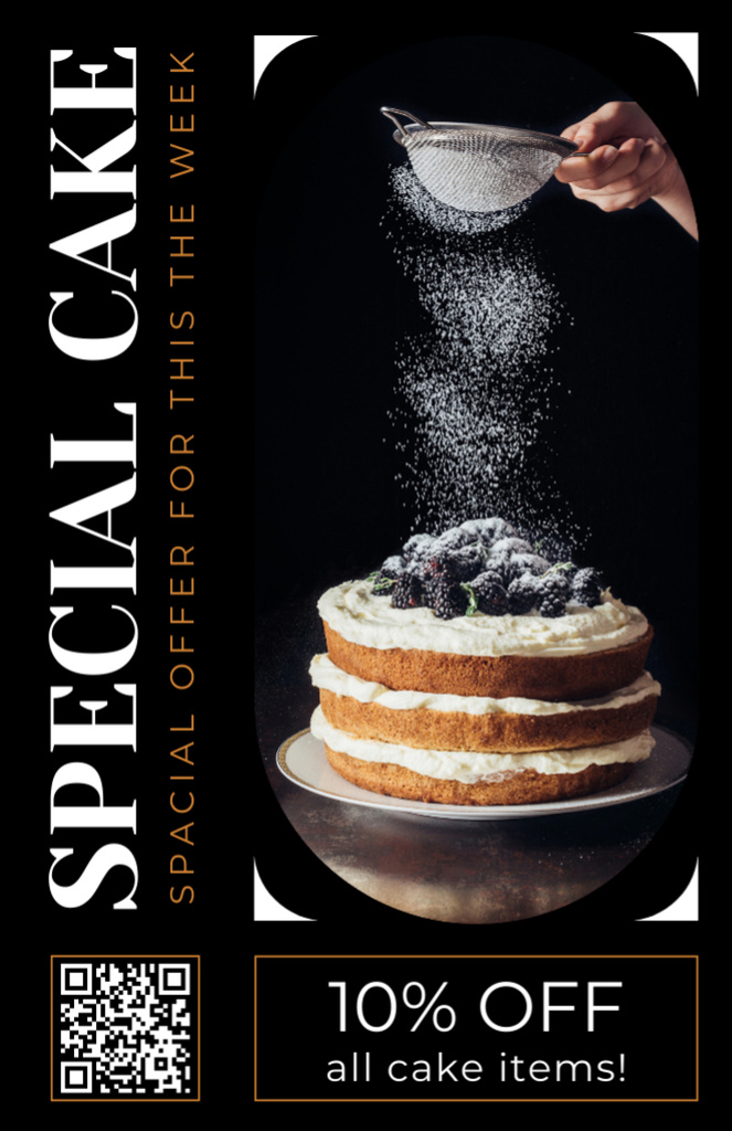 Special Discount for All Cakes Recipe Card Πρότυπο σχεδίασης