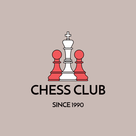Plantilla de diseño de emblema del club de ajedrez Logo 