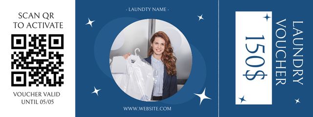 Discount Voucher for Laundry Services Coupon Design Template