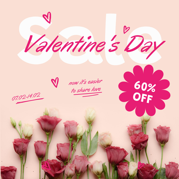 Valentine's Day Holiday Sale with Fresh Flowers