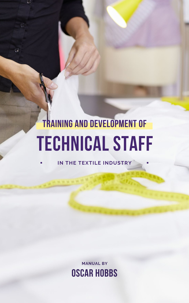 Ontwerpsjabloon van Book Cover van Training and Development of Technical Staff in Textile Industry