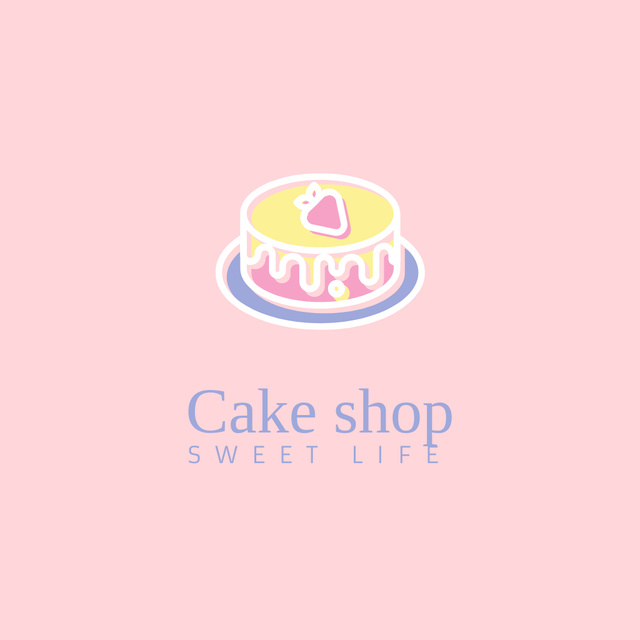 Bakery Ad with Delightful Sweet Cake Logo Design Template