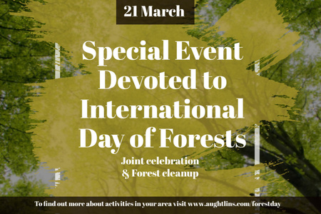 Ontwerpsjabloon van Gift Certificate van Special Event devoted to International Day of Forests