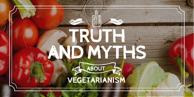 Plantilla de diseño de Truth and myths about Vegetarianism Twitter 