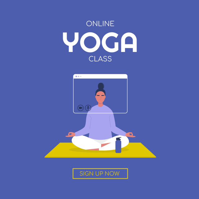 Ontwerpsjabloon van Instagram van Online Yoga Class
