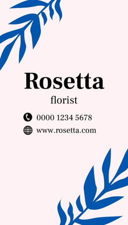 Florist Contacts Information Business Card US Vertical Design Template
