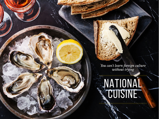 National cuisine on table Presentation – шаблон для дизайна
