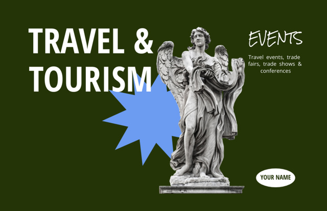 Designvorlage Incredible Statue And Travel Agency Services Offer für Flyer 5.5x8.5in Horizontal