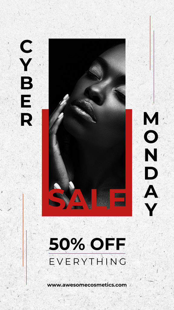 Template di design Cyber Monday Offer Young Beautiful Woman Instagram Story
