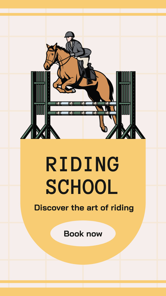 Respectable Equestrian Riding School With Booking Instagram Story tervezősablon