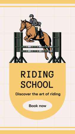 Respectable Equestrian Riding School With Booking Instagram Storyデザインテンプレート
