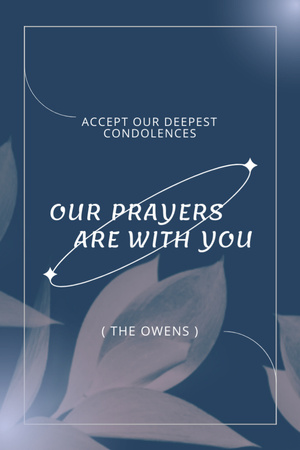 Deepest Condolence Messages on Death Postcard 4x6in Vertical Design Template