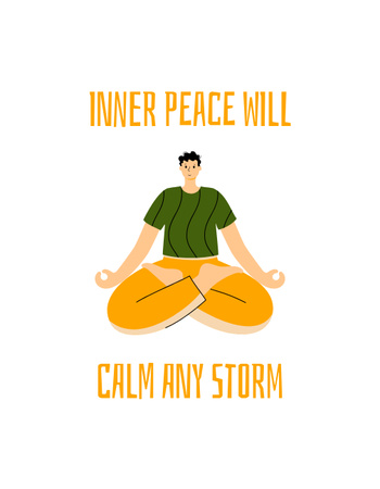 Template di design Inspirational Phrase with Man in Lotus Pose T-Shirt