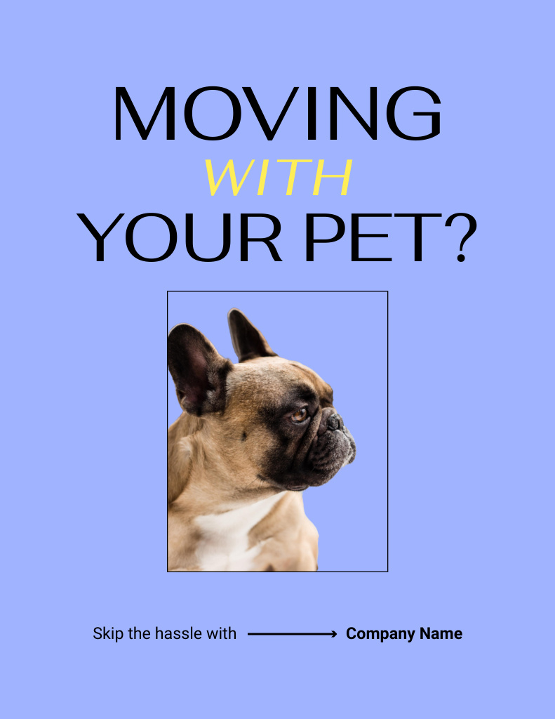 Designvorlage Ad of Pet Travelling Guide für Flyer 8.5x11in