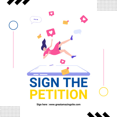 Výzva k podpisu online petice Instagram Šablona návrhu