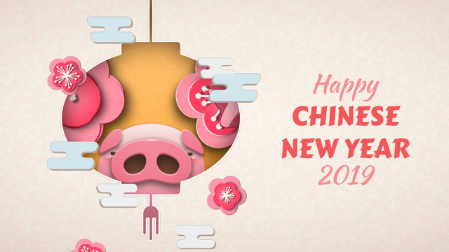 Happy Chinese Pig New Year Full HD video Modelo de Design