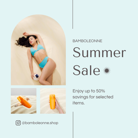 Summer Sale On Beauty Products For Body Instagram Design Template