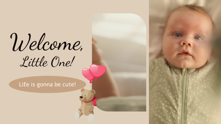 First Birthday Congrats With Bear Toy Full HD video Design Template