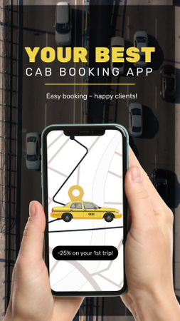 Taxi Service App With Ride Booking TikTok Video Design Template