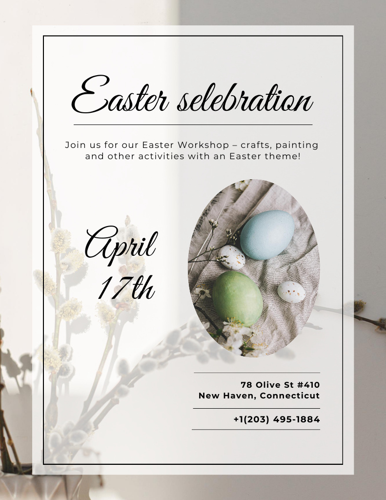 Easter Holiday Celebration Announcement Poster 8.5x11in – шаблон для дизайна