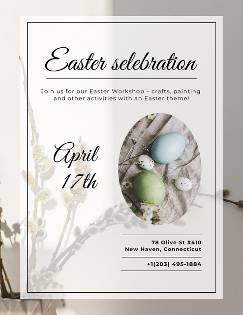 Platilla de diseño Elegant Announcement of Easter Celebration on Grey Poster 8.5x11in