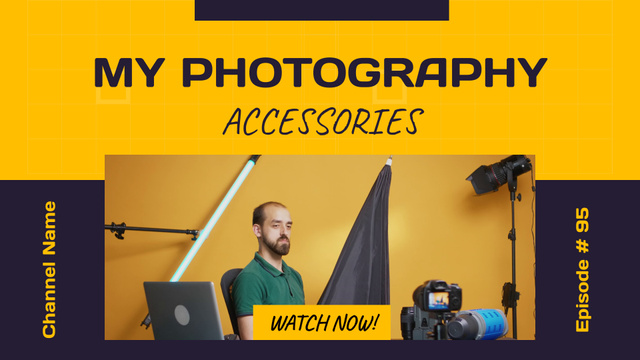 Designvorlage Professional Photography Accessories From Photographer's Channel für YouTube intro