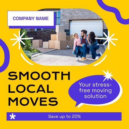 Offer of Stress-Free Solution for Moving Services Instagram AD Design Template