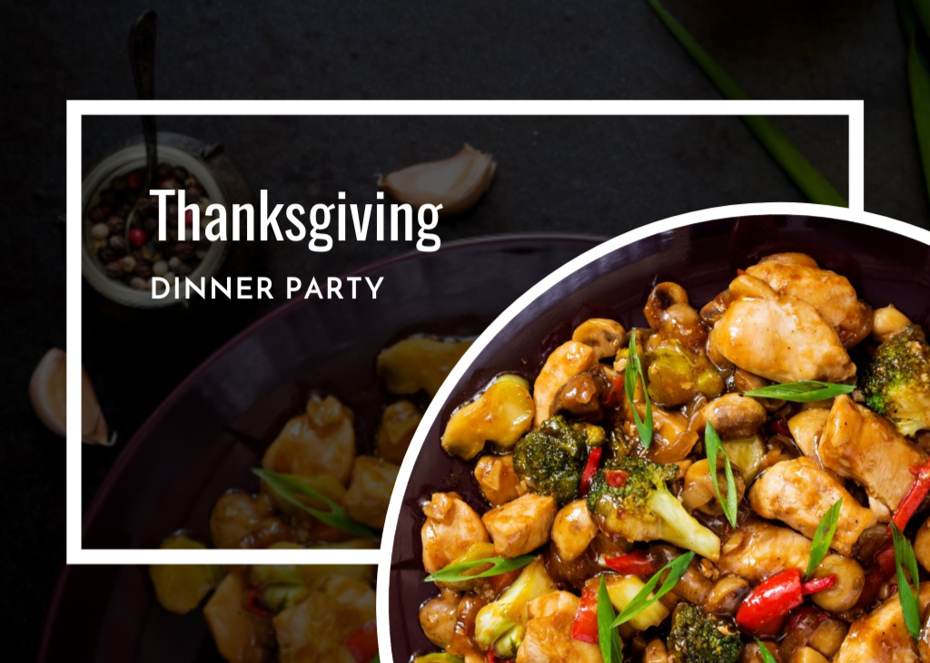 Savory Roasted Turkey for Thanksgiving Celebration Flyer 5x7in Horizontal – шаблон для дизайну