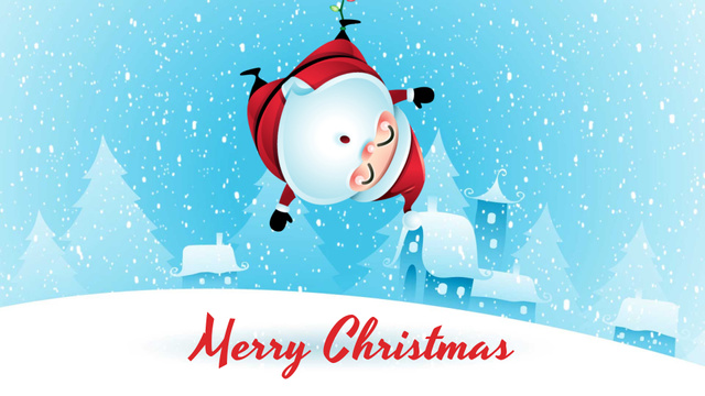 Christmas Greeting Hanging Santa Claus Full HD video Design Template