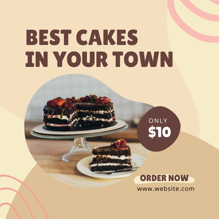 Designvorlage Delicious Dessert Promotion with Cakes  für Instagram