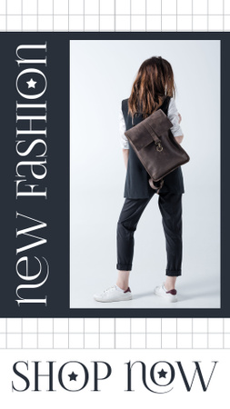 Modèle de visuel Elegant Woman with Bag for Female Fashion Sale  - Instagram Story