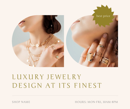 Luxury Jewelry for Women Facebookデザインテンプレート
