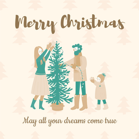 Plantilla de diseño de Family celebrating Christmas Instagram 