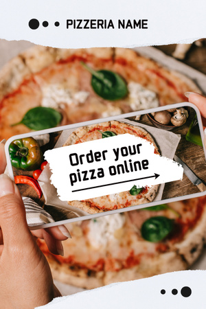 Tasty Pizza Offer for Online Order Pinterest Design Template