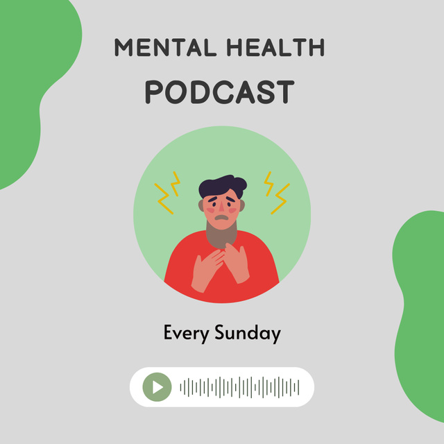 Plantilla de diseño de Podcast about Mental Health  Podcast Cover 