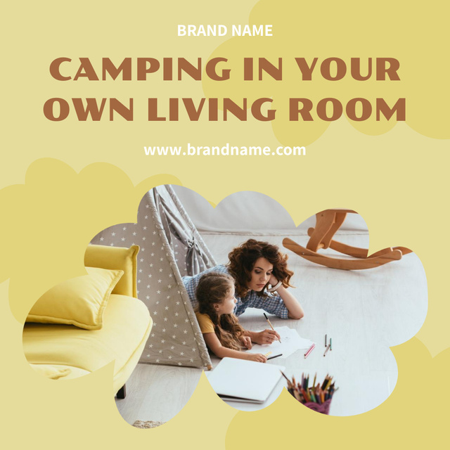 Plantilla de diseño de Camping at Home Instagram 