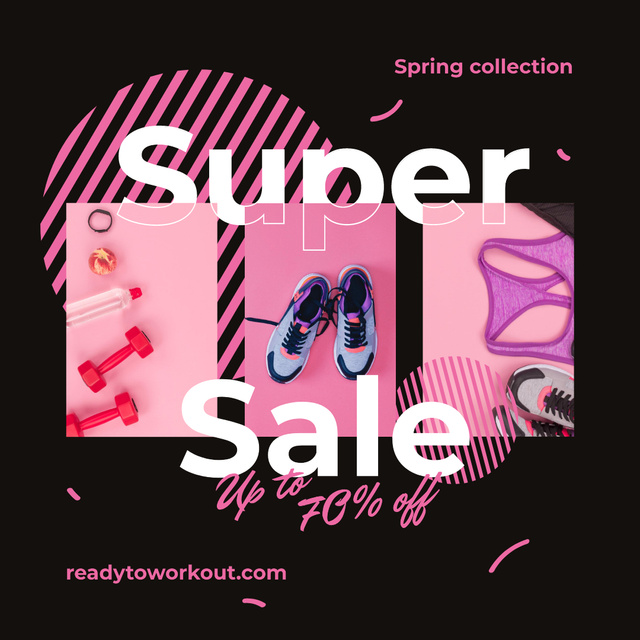 Sport shoes and clothes Sale Instagramデザインテンプレート