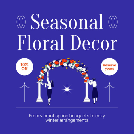 Sleva na oblouky od sezónních květin Instagram Šablona návrhu