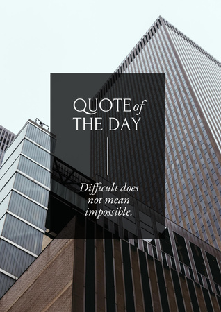 Business Quote with City Skyscrapers Poster Design Template