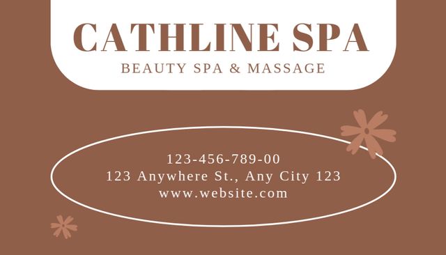 Template di design Beauty and Spa Session Appointment on Brown Business Card US