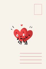 Valentine's Day Announcement with Cute Couple of Hearts