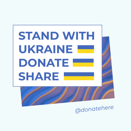 Plantilla de diseño de Compartir donación con Ucrania Instagram 