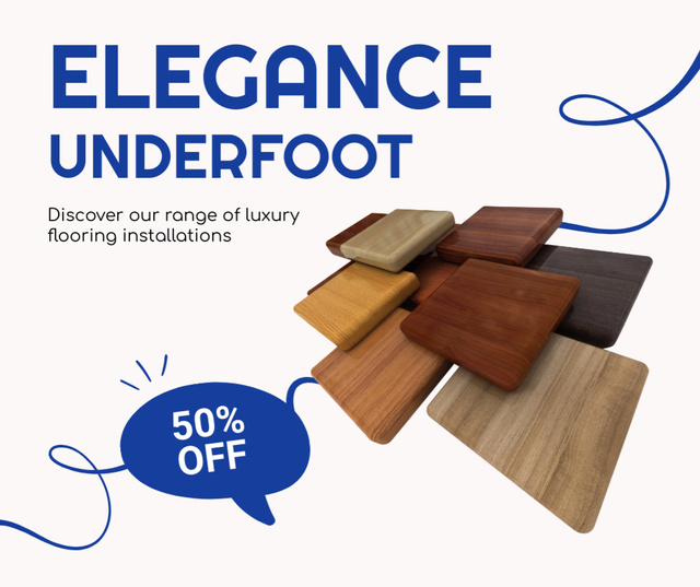 Services of Elegant Flooring with Discount Facebookデザインテンプレート
